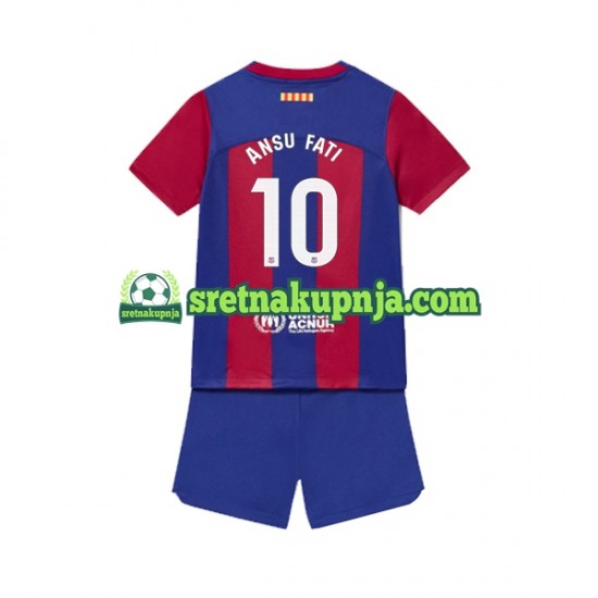 Dječja Domaći Home Dresova FC Barcelona Ansu Fati 10 2023-2024 Kratkih Rukava