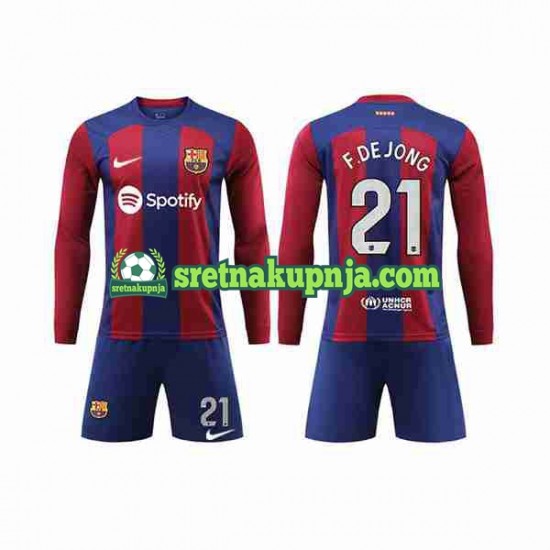 Dječja Domaći Home Dresova FC Barcelona Frenkie de Jong 21 2023-2024 Dugim Rukavima
