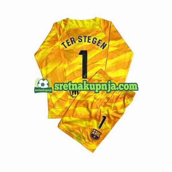 Dječja Četvrti Golmanski Dresova FC Barcelona Ter Stegen 1 2023-2024 Dugim Rukavima