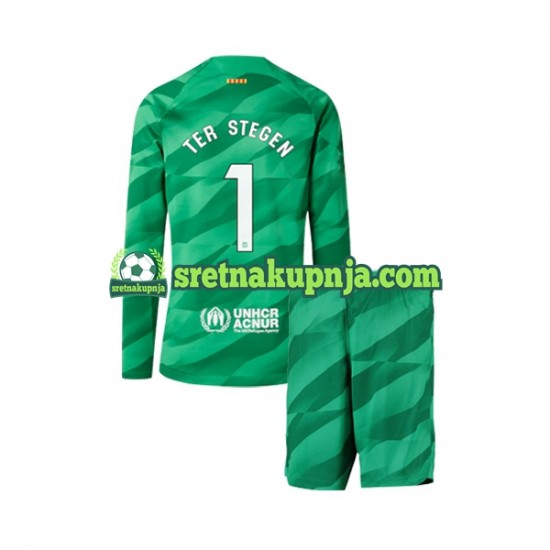 Dječja Domaći Home Golmanski Dresova FC Barcelona Ter Stegen 1 2023-2024 Dugim Rukavima