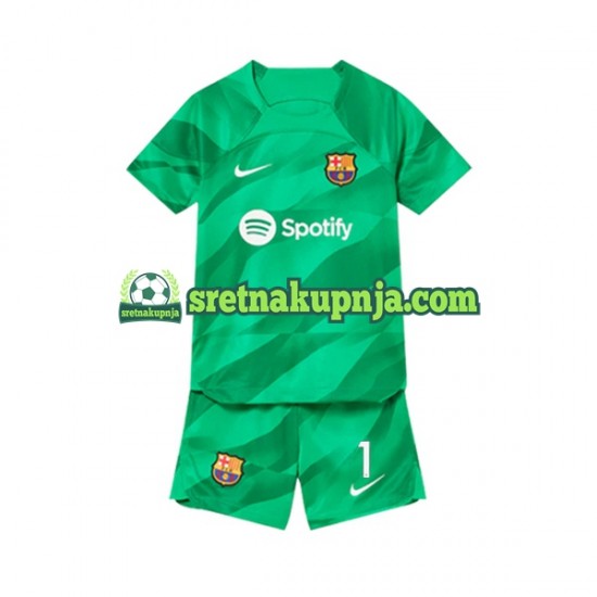 Dječja Domaći Home Golmanski Dresova FC Barcelona Ter Stegen 1 2023-2024 Kratkih Rukava