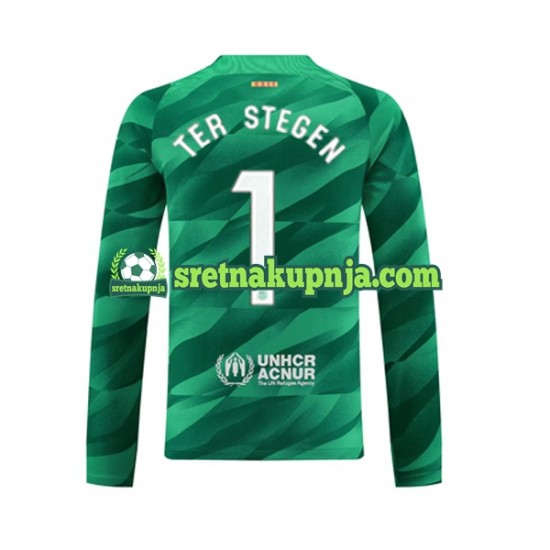 Muškarci Domaći Home Golmanski Dresova FC Barcelona Ter Stegen 1 2023-2024 Dugim Rukavima