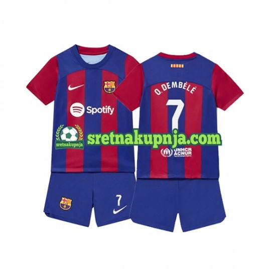 Dječja Domaći Home Dresova FC Barcelona Ousmane Dembele 7 2023-2024 Kratkih Rukava
