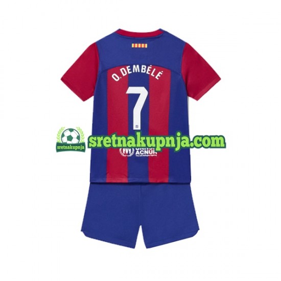 Dječja Domaći Home Dresova FC Barcelona Ousmane Dembele 7 2023-2024 Kratkih Rukava