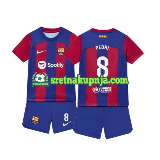 Dječja Domaći Home Dresova FC Barcelona Pedri 8 2023-2024 Kratkih Rukava