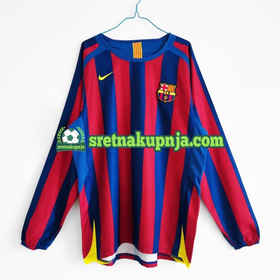 Muškarci Domaći Home Dresova FC Barcelona Retro 2005-2006 Dugim Rukavima