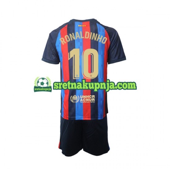 Dječja Domaći Home Dresova FC Barcelona Ronaldinho 10 2022-2023 Kratkih Rukava