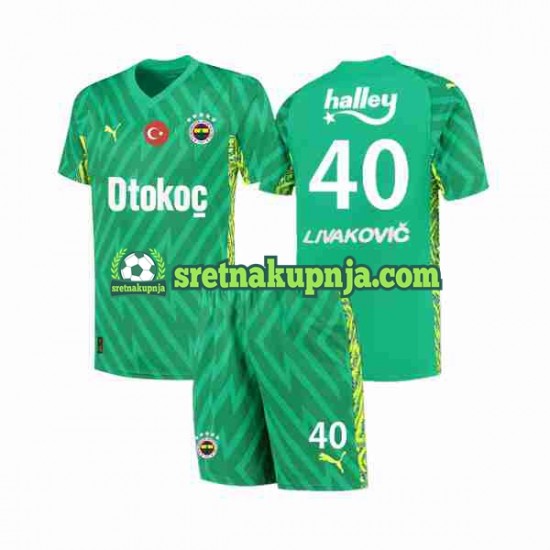 Dječja Domaći Home Golmanski Dresova Fenerbahce Livakovic 40 2023-2024 Kratkih Rukava
