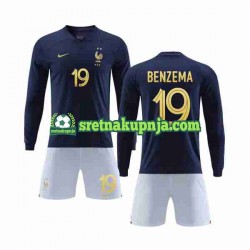 Dječja Domaći Home Dresova Francuska Benzema 19 World Cup 2022 Dugim Rukavima