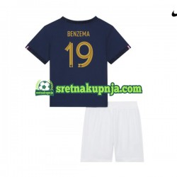 Dječja Domaći Home Dresova Francuska Benzema 19 World Cup 2022 Kratkih Rukava