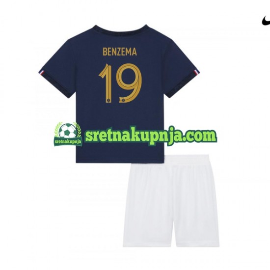 Dječja Domaći Home Dresova Francuska Benzema 19 World Cup 2022 Kratkih Rukava