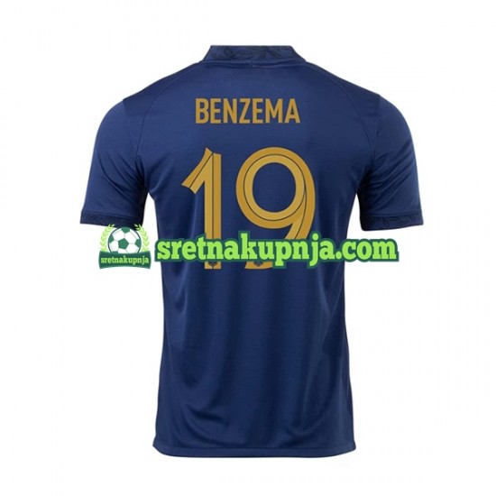Muškarci Domaći Home Dresova Francuska Benzema 19 World Cup 2022 Kratkih Rukava