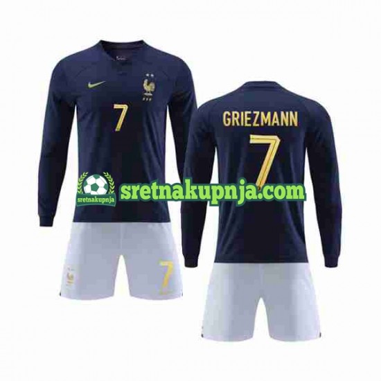 Dječja Domaći Home Dresova Francuska Griezmann 7 World Cup 2022 Dugim Rukavima