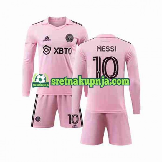 Dječja Domaći Home Dresova Inter Miami Lionel Messi 10 2023-2024 Dugim Rukavima