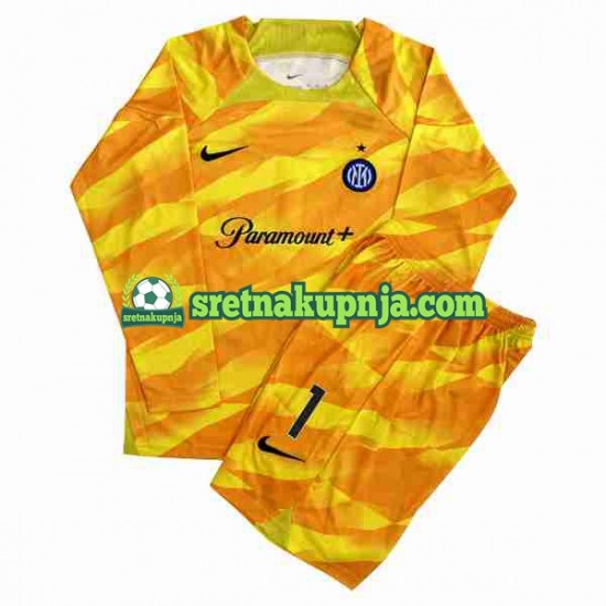 Dječja Domaći Home Golmanski Dresova Inter Milan Sommer 1 2023-2024 Dugim Rukavima