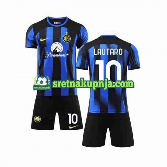 Dječja Domaći Home Dresova Inter Milan Lautaro Martinez 10 2023-2024 Kratkih Rukava