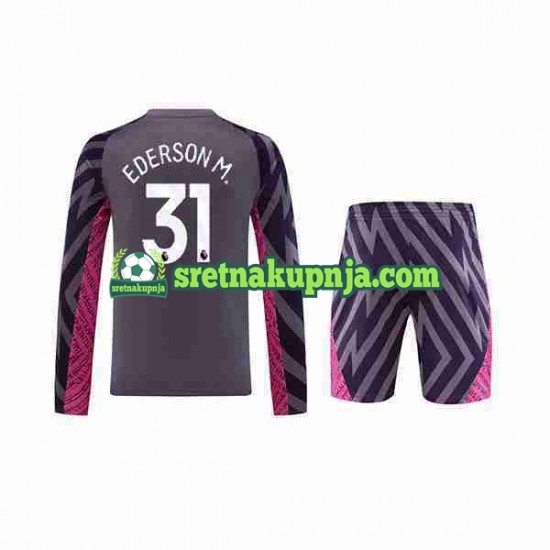 Dječja Gostujući Away Golmanski Dresova Manchester City Ederson Moraes 31 2023-2024 Dugim Rukavima