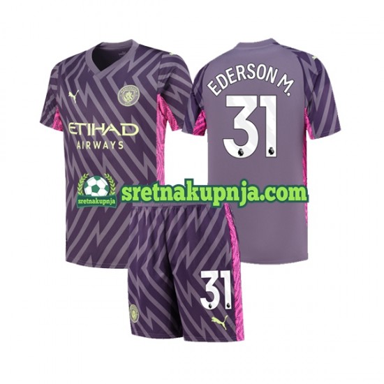 Dječja Gostujući Away Golmanski Dresova Manchester City Ederson Moraes 31 2023-2024 Kratkih Rukava