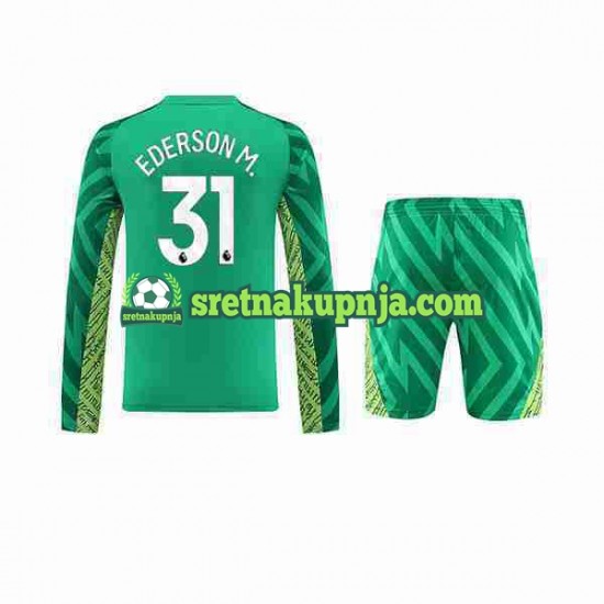 Dječja Domaći Home Golmanski Dresova Manchester City Ederson Moraes 31 2023-2024 Dugim Rukavima