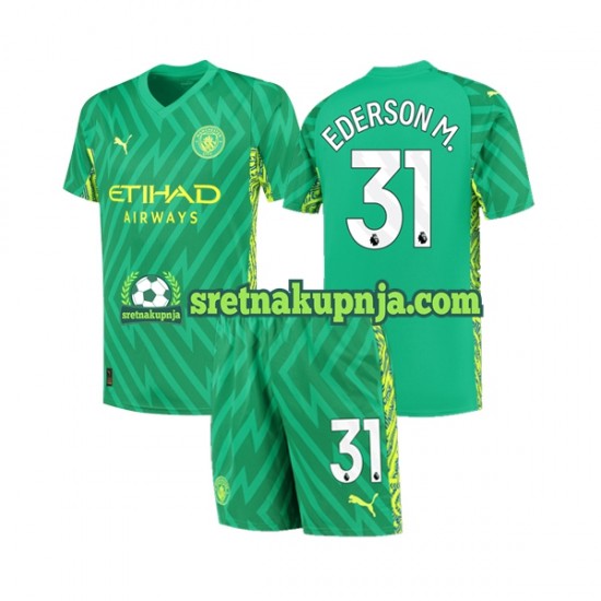 Dječja Domaći Home Golmanski Dresova Manchester City Ederson Moraes 31 2023-2024 Kratkih Rukava