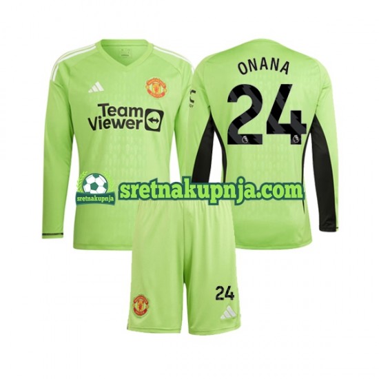 Dječja Domaći Home Golmanski Dresova Manchester United Andre Onana 24 2023-2024 Dugim Rukavima