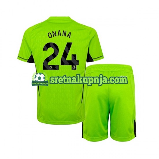 Dječja Domaći Home Golmanski Dresova Manchester United Andre Onana 24 2023-2024 Kratkih Rukava