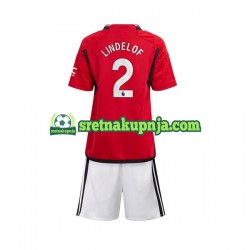 Dječja Domaći Home Dresova Manchester United Lindelof 2 2023-2024 Kratkih Rukava