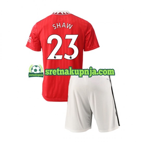 Dječja Domaći Home Dresova Manchester United Luke Shaw 23 2022-2023 Kratkih Rukava