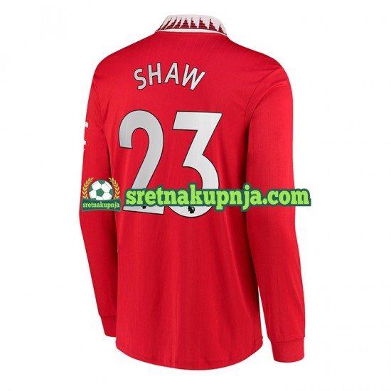 Muškarci Domaći Home Dresova Manchester United Luke Shaw 23 2022-2023 Dugim Rukavima