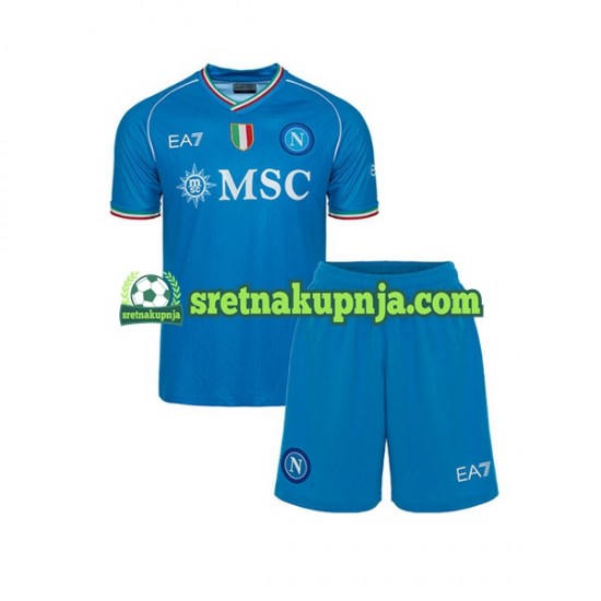 Dječja Domaći Home Dresova Napoli 2023-2024 Kratkih Rukava