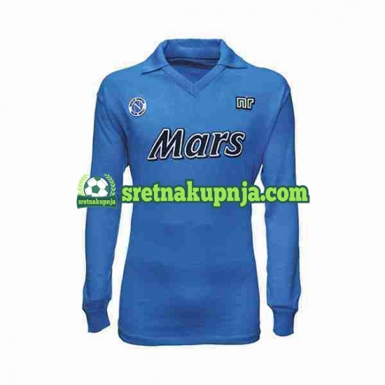 Muškarci Domaći Home Dresova Napoli Retro 1989 1990 Dugim Rukavima