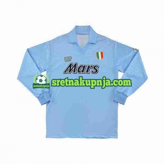 Muškarci Domaći Home Dresova Napoli Retro 1990 1991 Dugim Rukavima