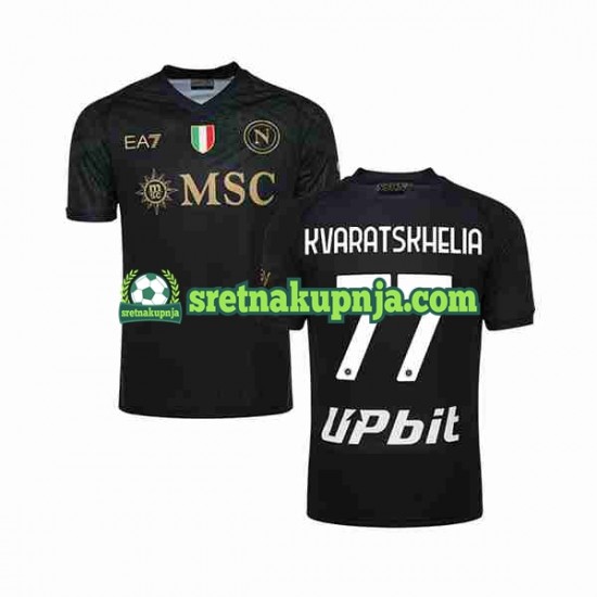 Muškarci Treći Dresova Napoli KVARATSKHELIA 77 2023-2024 Kratkih Rukava