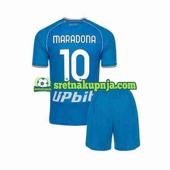 Dječja Domaći Home Dresova Napoli Maradona 10 2023-2024 Kratkih Rukava