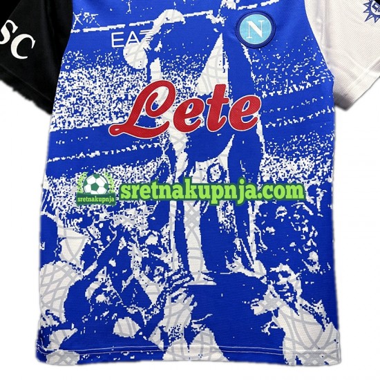 Muškarci Domaći Home Dresova Napoli Maradona Champions Special Edition 2023 Kratkih Rukava