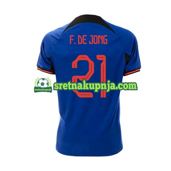 Muškarci Gostujući Away Dresova Nizozemska Frenkie de Jong 21 World Cup 2022 Kratkih Rukava