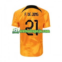 Muškarci Domaći Home Dresova Nizozemska Frenkie de Jong 21 World Cup 2022 Kratkih Rukava