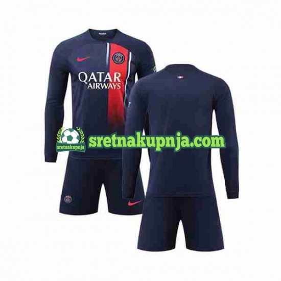 Dječja Domaći Home Dresova Paris Saint-Germain 2023-2024 Dugim Rukavima