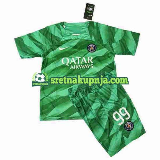 Dječja Domaći Home Golmanski Dresova Paris Saint-Germain Donnarumma 99 2023-2024 Kratkih Rukava
