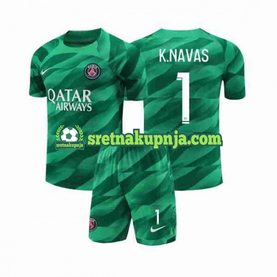 Dječja Domaći Home Golmanski Dresova Paris Saint-Germain K.NAVAS 1 2023-2024 Kratkih Rukava