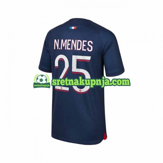 Muškarci Domaći Home Dresova Paris Saint-Germain N.Mendes 25 2023-2024 Kratkih Rukava