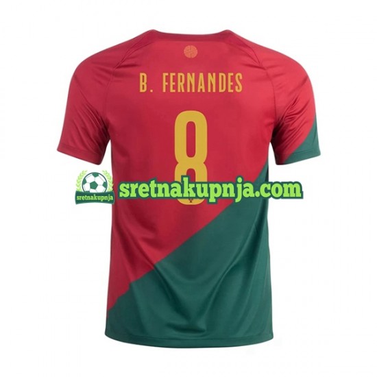 Muškarci Domaći Home Dresova Portugal B.Fernandes 8 World Cup 2022 Kratkih Rukava