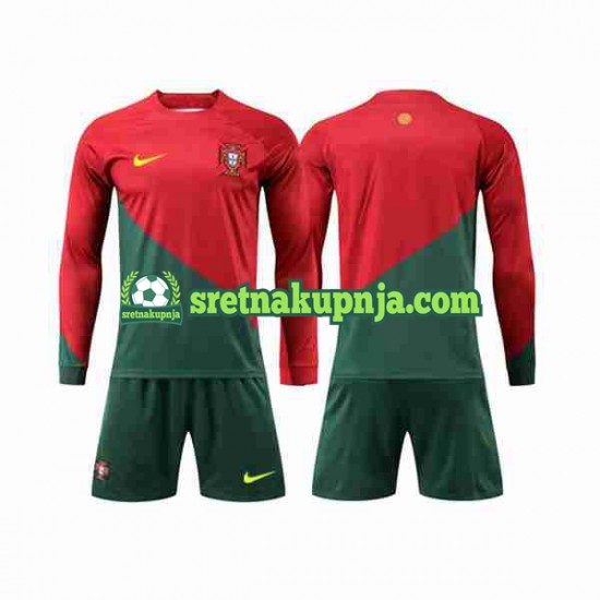 Dječja Domaći Home Dresova Portugal World Cup 2022 Dugim Rukavima
