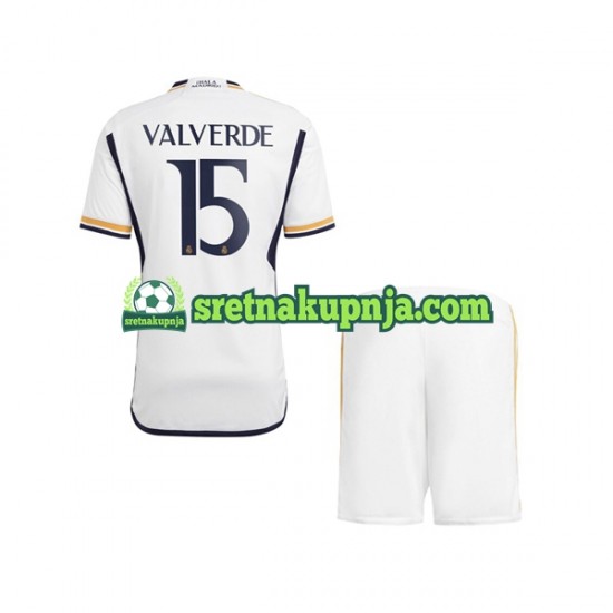 Dječja Domaći Home Dresova Real Madrid Federico Valverde 15 2023-2024 Kratkih Rukava