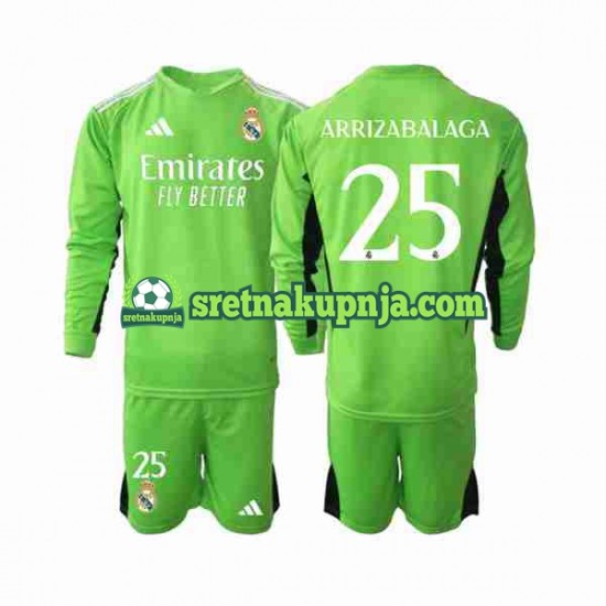 Dječja Domaći Home Golmanski Dresova Real Madrid Kepa Arrizabalaga 25 2023-2024 Dugim Rukavima