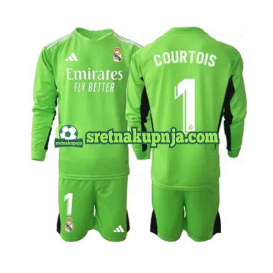 Dječja Domaći Home Golmanski Dresova Real Madrid Thibaut Courtois 1 2023-2024 Dugim Rukavima
