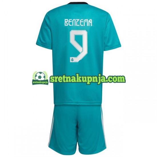 Dječja Treći Dresova Real Madrid Karim Benzema 9 2021-2022 Kratkih Rukava
