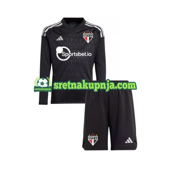 Dječja Domaći Home Golmanski Dresova Sao Paulo 2023-2024 Dugim Rukavima
