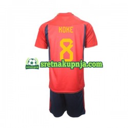 Dječja Domaći Home Dresova Španjolska Koke 8 World Cup 2022 Kratkih Rukava Dječja Domaći Home Dresova Španjolska Koke 8 World Cup 2022 Kratkih Rukava