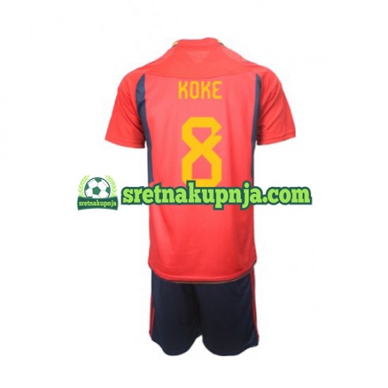 Dječja Domaći Home Dresova Španjolska Koke 8 World Cup 2022 Kratkih Rukava